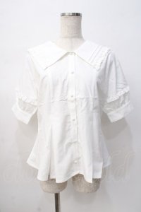 axes femme POETIQUE / フリルデザインセーラーブラウス M 生成り Y-25-08-08-058-AX-BL-SZ-ZY