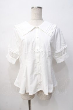 画像1: axes femme POETIQUE / フリルデザインセーラーブラウス M 生成り Y-25-08-08-058-AX-BL-SZ-ZY