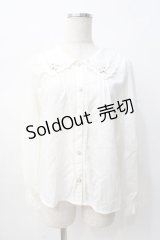 axes femme POETIQUE / スカラップ刺繍襟ブラウス M 生成り Y-25-08-08-059-AX-BL-SZ-ZY