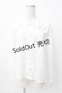 axes femme POETIQUE / スカラップ刺繍襟ブラウス M 生成り Y-25-08-08-059-AX-BL-SZ-ZY