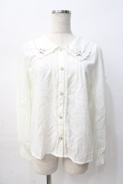 画像1: axes femme POETIQUE / スカラップ刺繍襟ブラウス M 生成り Y-25-08-08-059-AX-BL-SZ-ZY