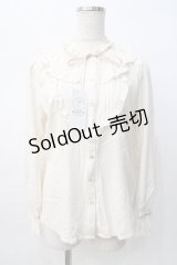axes femme / 透けレースとろみブラウス M 生成り Y-25-08-08-061-AX-BL-SZ-ZY