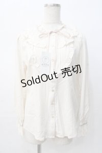 axes femme / 透けレースとろみブラウス M 生成り Y-25-08-08-061-AX-BL-SZ-ZY