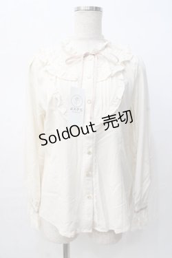 画像1: axes femme / 透けレースとろみブラウス M 生成り Y-25-08-08-061-AX-BL-SZ-ZY