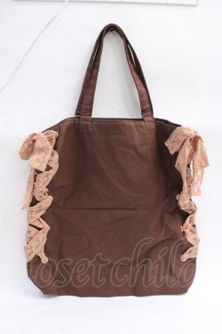 画像2: Maison de FLEUR / 原宿限定キャンバスレースアップトートバッグ F ブラウン Y-25-08-08-007-LO-BG-SZ-ZY