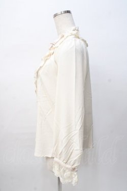 画像2: axes femme / 透けレースとろみブラウス M 生成り Y-25-08-08-061-AX-BL-SZ-ZY
