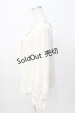 画像2: axes femme / 透けレースとろみブラウス M 生成り Y-25-08-08-061-AX-BL-SZ-ZY