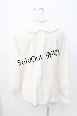 画像3: axes femme / 透けレースとろみブラウス M 生成り Y-25-08-08-061-AX-BL-SZ-ZY