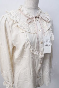 画像4: axes femme / 透けレースとろみブラウス M 生成り Y-25-08-08-061-AX-BL-SZ-ZY