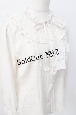 画像4: axes femme / 透けレースとろみブラウス M 生成り Y-25-08-08-061-AX-BL-SZ-ZY