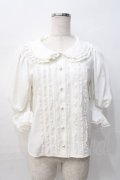 mille fille closet by LODISPOTTO / フリル襟ブラウス  白 Y-25-08-08-066-LO-BL-SZ-ZY