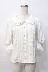 mille fille closet by LODISPOTTO / フリル襟ブラウス  白 Y-25-08-08-066-LO-BL-SZ-ZY