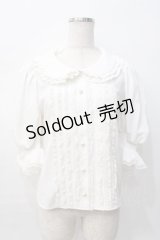 mille fille closet by LODISPOTTO / フリル襟ブラウス  白 Y-25-08-08-066-LO-BL-SZ-ZY