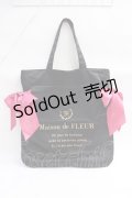 Maison de FLEUR / ダブルリボンギャザートートバッグ F ブラック Y-25-08-08-008-LO-BG-SZ-ZY