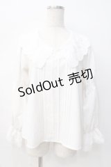 axes femme / ビッグ襟ブラウス M 白 Y-25-08-08-069-AX-BL-SZ-ZY