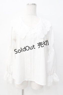 画像1: axes femme / ビッグ襟ブラウス M 白 Y-25-08-08-069-AX-BL-SZ-ZY