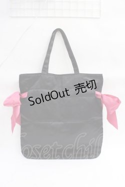 画像2: Maison de FLEUR / ダブルリボンギャザートートバッグ F ブラック Y-25-08-08-008-LO-BG-SZ-ZY