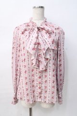 axes femme kawaii / プチローズ柄ブラウス M ピンク Y-25-08-08-070-AX-TO-SZ-ZY