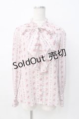 axes femme kawaii / プチローズ柄ブラウス M ピンク Y-25-08-08-070-AX-TO-SZ-ZY