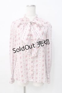 axes femme kawaii / プチローズ柄ブラウス M ピンク Y-25-08-08-070-AX-TO-SZ-ZY