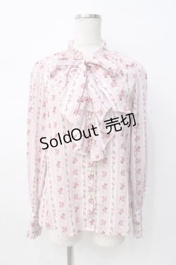 画像1: axes femme kawaii / プチローズ柄ブラウス M ピンク Y-25-08-08-070-AX-TO-SZ-ZY
