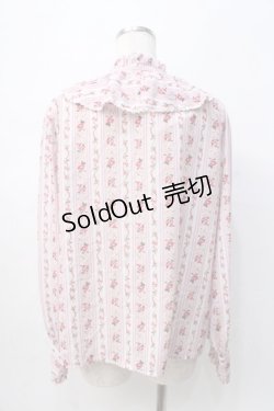 画像3: axes femme kawaii / プチローズ柄ブラウス M ピンク Y-25-08-08-070-AX-TO-SZ-ZY