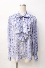axes femme kawaii / プチローズ柄ブラウス M ラベンダー Y-25-08-08-071-AX-TO-SZ-ZY