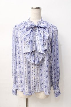画像1: axes femme kawaii / プチローズ柄ブラウス M ラベンダー Y-25-08-08-071-AX-TO-SZ-ZY