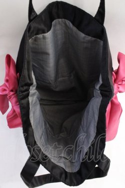 画像3: Maison de FLEUR / ダブルリボンギャザートートバッグ F ブラック Y-25-08-08-008-LO-BG-SZ-ZY