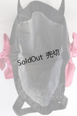 画像3: Maison de FLEUR / ダブルリボンギャザートートバッグ F ブラック Y-25-08-08-008-LO-BG-SZ-ZY