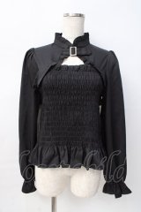 axes femme kawaii / バックルデザインブラウス M 黒 Y-25-08-08-073-AX-BL-SZ-ZY