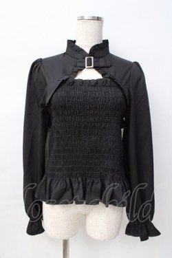 画像1: axes femme kawaii / バックルデザインブラウス M 黒 Y-25-08-08-073-AX-BL-SZ-ZY