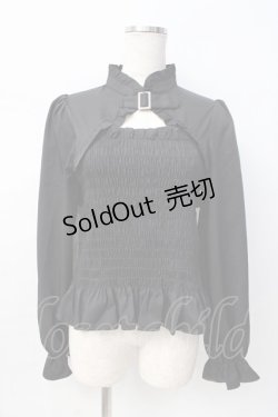 画像1: axes femme kawaii / バックルデザインブラウス M 黒 Y-25-08-08-073-AX-BL-SZ-ZH