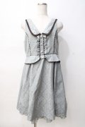 axes femme / 襟付きジャガードジャンドレ M サックス Y-25-08-08-080-AX-OP-SZ-ZY