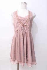 axes femme / バラ柄ふくれジャガードチュニ M ピンク Y-25-08-08-081-AX-TO-SZ-ZY