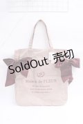 Maison de FLEUR / 受注限定Beigeキャンバストートバッグ F ボルドー Y-25-08-08-010-LO-BG-SZ-ZT500