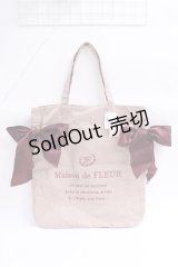 Maison de FLEUR / 受注限定Beigeキャンバストートバッグ F ボルドー Y-25-08-08-010-LO-BG-SZ-ZT500
