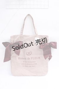 Maison de FLEUR / 受注限定Beigeキャンバストートバッグ F ボルドー Y-25-08-08-010-LO-BG-SZ-ZT500