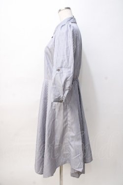 画像2: axes femme / 柄切替イレヘムシャツワンピース M 紺 Y-25-08-08-084-AX-OP-SZ-ZY