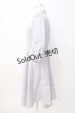 画像2: axes femme / 柄切替イレヘムシャツワンピース M 紺 Y-25-08-08-084-AX-OP-SZ-ZT014