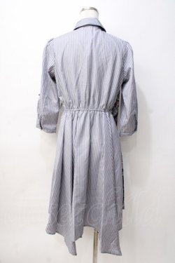 画像3: axes femme / 柄切替イレヘムシャツワンピース M 紺 Y-25-08-08-084-AX-OP-SZ-ZY