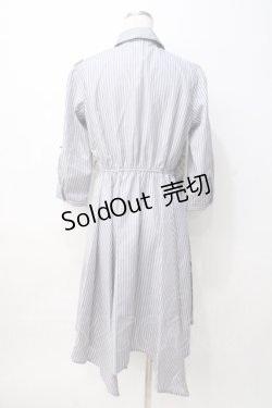 画像3: axes femme / 柄切替イレヘムシャツワンピース M 紺 Y-25-08-08-084-AX-OP-SZ-ZT014