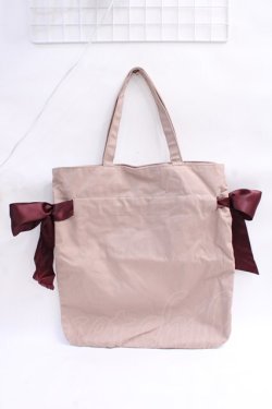 画像2: Maison de FLEUR / 受注限定Beigeキャンバストートバッグ F ボルドー Y-25-08-08-010-LO-BG-SZ-ZY