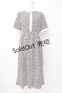 axes femme POETIQUE / ベアドットシャツ風ワンピース M 茶. Y-25-08-08-087-AX-OP-SZ-ZT184