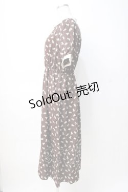 画像2: axes femme POETIQUE / ベアドットシャツ風ワンピース M 茶. Y-25-08-08-087-AX-OP-SZ-ZT184