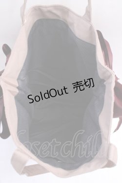 画像3: Maison de FLEUR / 受注限定Beigeキャンバストートバッグ F ボルドー Y-25-08-08-010-LO-BG-SZ-ZT500