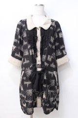axes femme / アンティーク柄ワンピース M 黒 Y-25-08-08-088-AX-OP-SZ-ZY