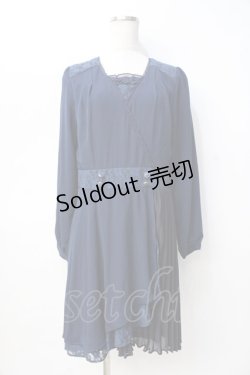 画像1: axes femme / カシュクールワンピース M 紺 Y-25-08-08-089-AX-OP-SZ-ZT477