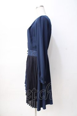 画像2: axes femme / カシュクールワンピース M 紺 Y-25-08-08-089-AX-OP-SZ-ZY