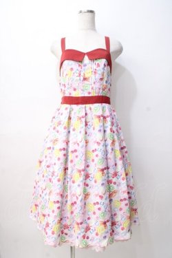 画像1: axes femme POETIQUE / フルーツパンチキャミワンピース M ピンク Y-25-08-08-092-AX-OP-SZ-ZY